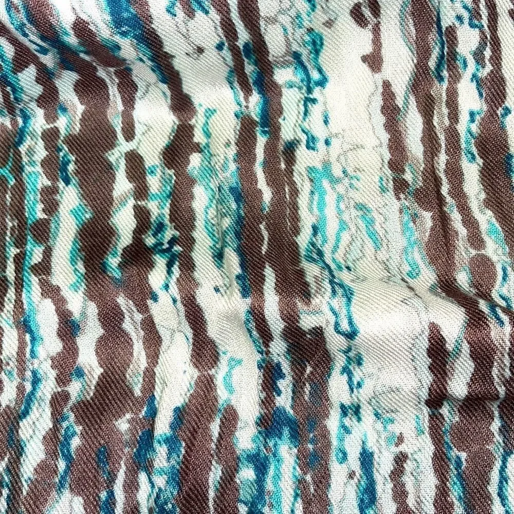Turquoise Taupe and Cream with Tassel Women’s Scarf
